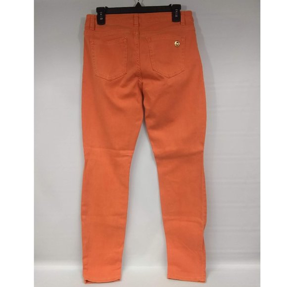 Michael Kors Izzy Skinny Mid Rise Jeans Marigold Size 4 - Picture 4 of 9